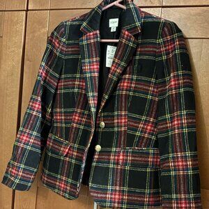 J Crew Blazer Classy Stewart Tartan Plaid Wool-Blend Schoolboy Sz 2P Jacket $258